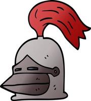 casque de chevalier de dessin animé doodle vecteur