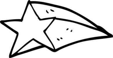 dessin au trait dessin animé étoile filante vecteur
