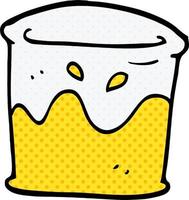 dessin animé doodle boisson dans un gobelet en verre vecteur
