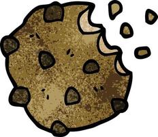 dessin animé doodle biscuit au chocolat vecteur