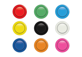 Ensemble de boutons Arcade colorés vecteur