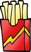 dessin animé doodle frites de restauration rapide vecteur