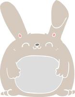 lapin de dessin animé de style plat couleur vecteur