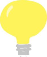 illustration en couleur plate d'une ampoule de dessin animé vecteur