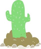 illustration en couleur plate d'un cactus de dessin animé vecteur