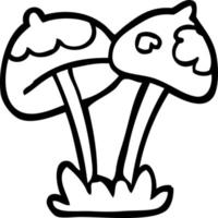 champignon de dessin animé dessin au trait vecteur