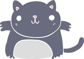 chat de dessin animé de style plat couleur vecteur