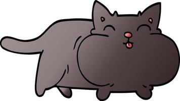 dessin animé doodle gros chat vecteur