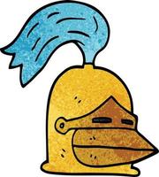 dessin animé doodle casque doré vecteur