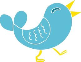 dessin animé doodle oiseau bleu vecteur