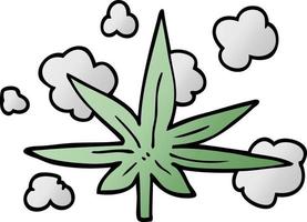 dessin animé doodle feuille de marijuana vecteur