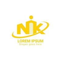 nom du logo immobilier nik, logo de la société immobilière, logo stylisé nik vecteur