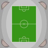 conception de terrain de football avec un style minimaliste et des ornements lumineux de stade. vecteur