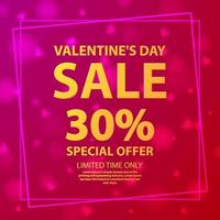 offre de vente de la saint-valentin 30.shop market poster.background pink hearts.flyer gift vector.holiday banner. vecteur