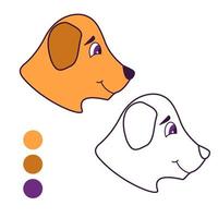 livre de coloriage pour enfants. décrit doodle dog.cute personnage de dessin animé puppy.flat vector.isolated sur un fond blanc. vecteur