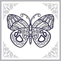 papillon mandala arts isolé sur fond blanc vecteur