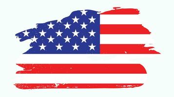 vecteur de conception de drapeau américain de texture grunge en détresse