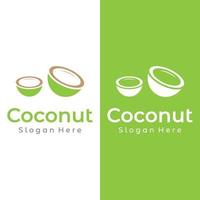 création de logo créatif jeune noix de coco fraîche naturelle. logo pour les produits de boissons à la noix de coco. entreprises et entreprises. vecteur