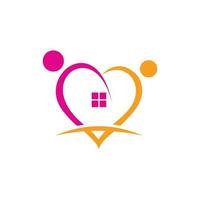 maison amour famille logo d'entreprise créative vecteur