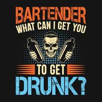 barman que puis-je vous faire boire - barman cite t-shirt, affiche, vecteur de conception de slogan typographique