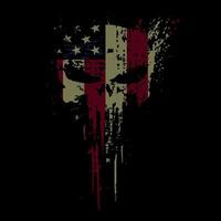 tête de mort drapeau usa avec texture grunge - conception de t-shirt vectoriel