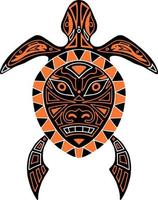 tortue totem indigène. dessin d'animaux ethniques tribaux, symboles de bête totem dessinés, mythologie de tatouage indigène signes d'ornement primitifs bruts vecteur
