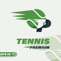 balle de tennis alphabet p logo vecteur