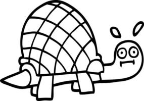 dessin au trait dessin animé drôle tortue vecteur