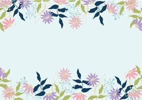 beau cadre floral pastel vecteur