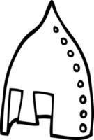 casque viking dessin animé dessin au trait vecteur
