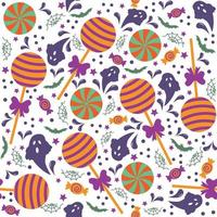 motif de bonbons halloween, illustration vectorielle de couleur vecteur