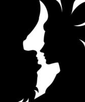 silhouettes de couple amoureux vecteur