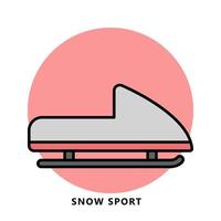 symbole d'icône de sport de ski de neige. illustration de logo de snowboard vecteur