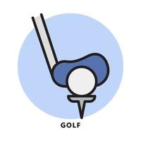 caricature d'icône de golf. vecteur de symbole de sport de club de golf