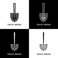 logo vectoriel de symbole de brosse de toilette. caricature d'icône de bain plus propre