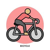 symbole d'icône de vélo. illustration de logo d'exercice de vélo et de sport cycliste vecteur