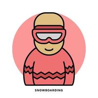 symbole d'icône de sport de ski de neige. illustration vectorielle de snowboard vecteur