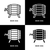 caricature d'icône de fût de bière. logo vectoriel de symbole de bière baril de tambour