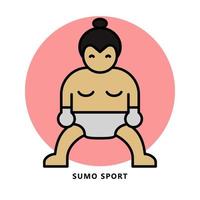 symbole d'icône de sport sumo. illustration vectorielle de lutteur formation logo vecteur