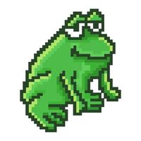 style de pixel de vecteur de dessin animé de grenouille