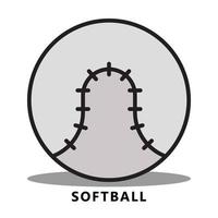 dessin animé d'icône de base-ball. vecteur de symbole de sport de softball