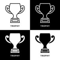 caricature d'icône de trophée. logo vectoriel du symbole de la coupe du vainqueur