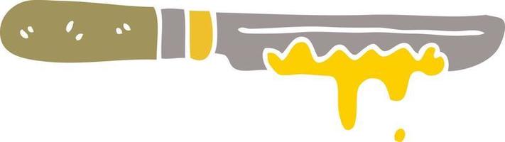 couteau à beurre dessin animé doodle vecteur