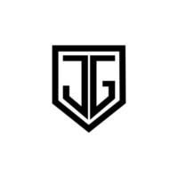 création de logo de lettre jg avec un fond blanc dans l'illustrateur. logo vectoriel, dessins de calligraphie pour logo, affiche, invitation, etc. vecteur