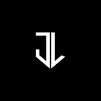 création de logo de lettre jl avec fond noir dans l'illustrateur. logo vectoriel, dessins de calligraphie pour logo, affiche, invitation, etc. vecteur
