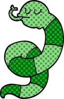 dessin animé doodle serpent enroulé vecteur