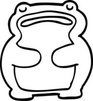 grenouille de dessin animé drôle de dessin au trait vecteur