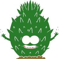 cactus de dessin animé de style plat couleur vecteur