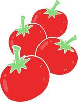 illustration en couleur plate d'une tomate de dessin animé vecteur