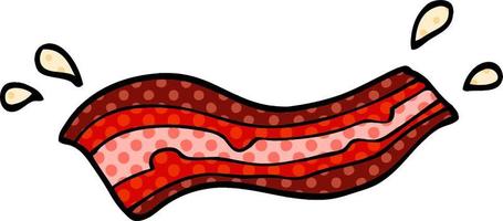 dessin animé doodle bacon grésillant vecteur